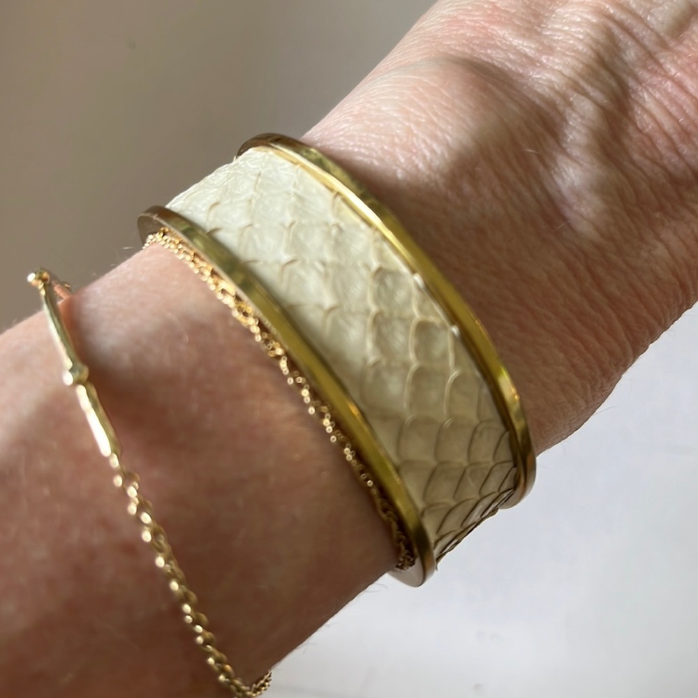 Taylor and Tessier snake skin cuff